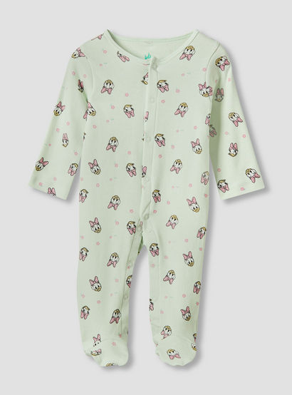 Disney Round Neck Sleepsuit with Closed Feet - Cotton - Long Sleeves - Set of 3-baby-girls-clothing-nightwear-sleepsuits-image-4