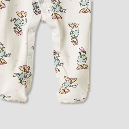 Disney Round Neck Sleepsuit with Closed Feet - Cotton - Long Sleeves - Set of 3