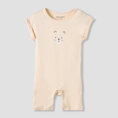 Juniors Crew Neck Romper with Print - Cotton - Short Sleeves - Set of 3