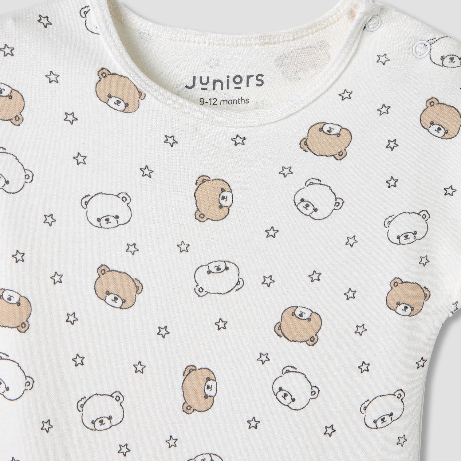 Juniors Crew Neck Romper with Print - Cotton - Short Sleeves - Set of 3