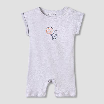 Juniors Crew Neck Romper with Print - Cotton - Short Sleeves - Set of 3