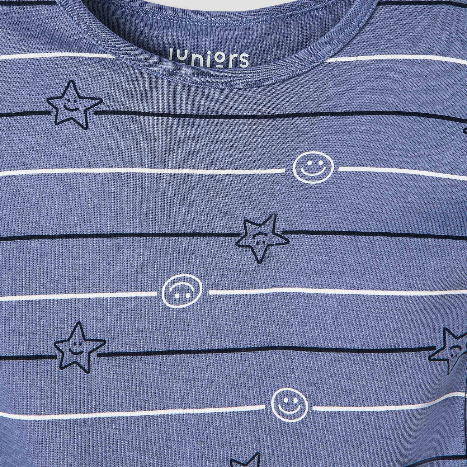 Juniors Crew Neck Romper with Print - Cotton - Short Sleeves - Set of 3