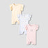 Juniors Crew Neck Romper with Print - Cotton - Short Sleeves - Set of 3 - Multicolour / 12-18 mths