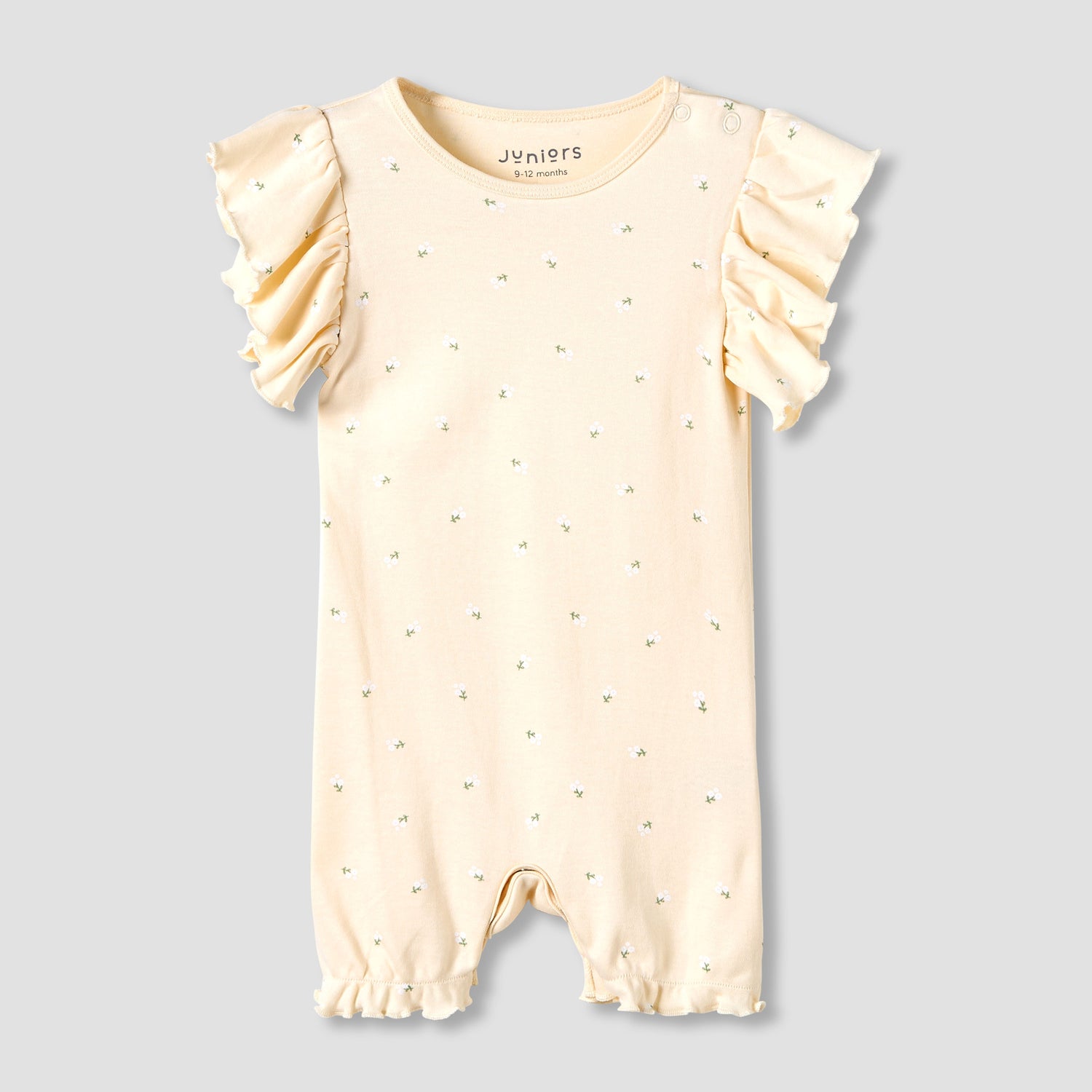 Juniors Crew Neck Romper with Print - Cotton - Short Sleeves - Set of 3