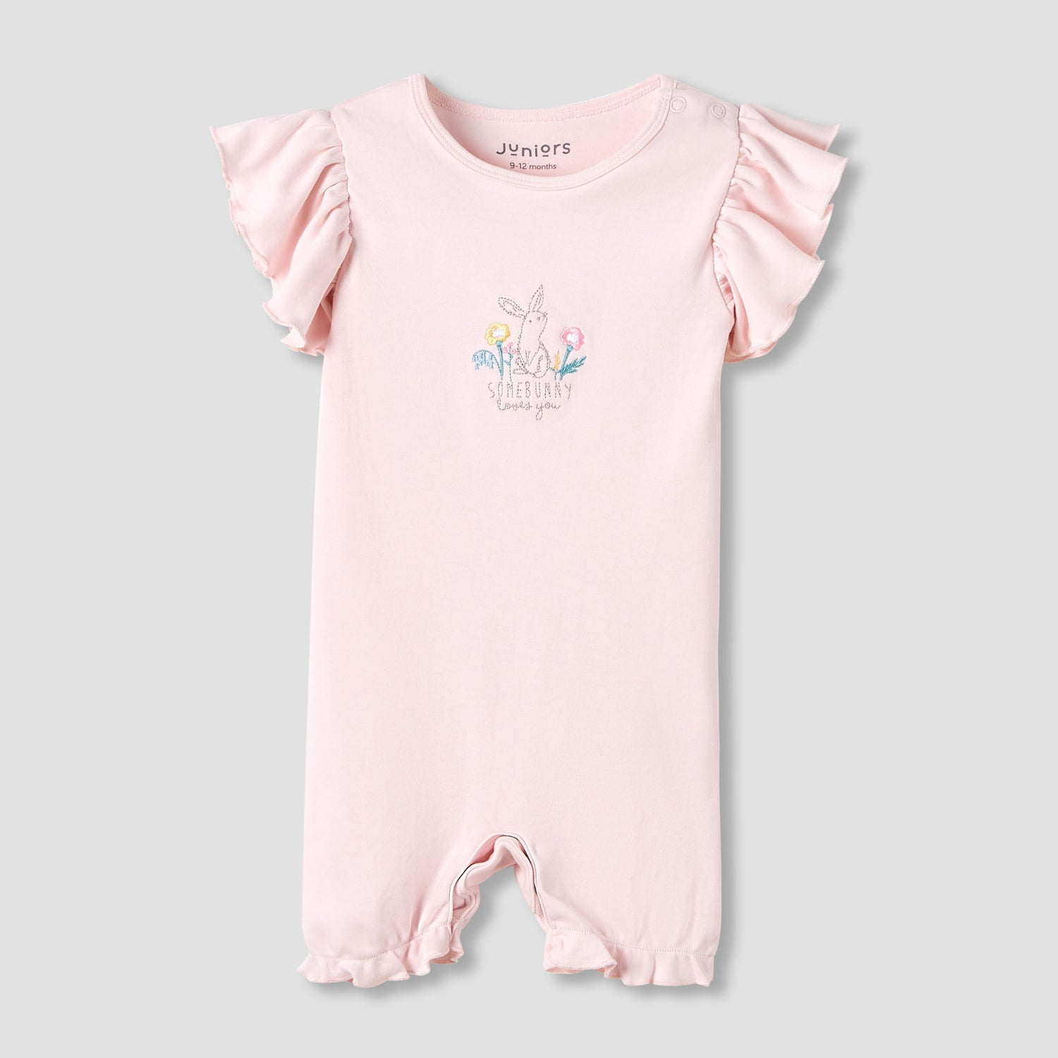Juniors Crew Neck Romper with Print - Cotton - Short Sleeves - Set of 3