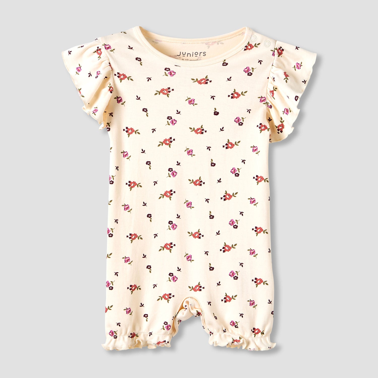 Juniors Crew Neck Romper with Snap Button Closure - Cotton - Cap Sleeves - Set of 3
