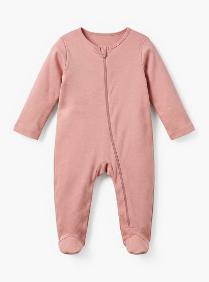 Juniors Solid Closed Feet Sleepsuit with Long Sleeves - Set of 7-baby-girls-clothing-nightwear-sleepsuits-image-3