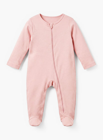Juniors Solid Closed Feet Sleepsuit with Long Sleeves - Set of 7-baby-girls-clothing-nightwear-sleepsuits-image-5