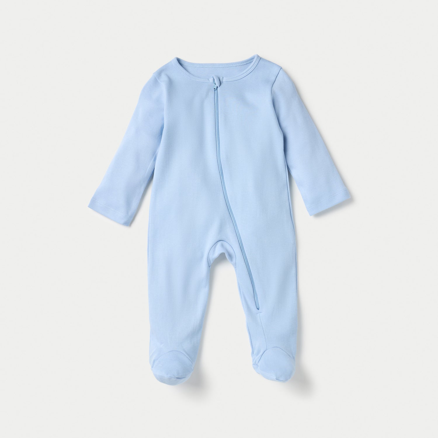 Juniors Solid Sleepsuit with Long Sleeves and Zip Closure - Set of 7