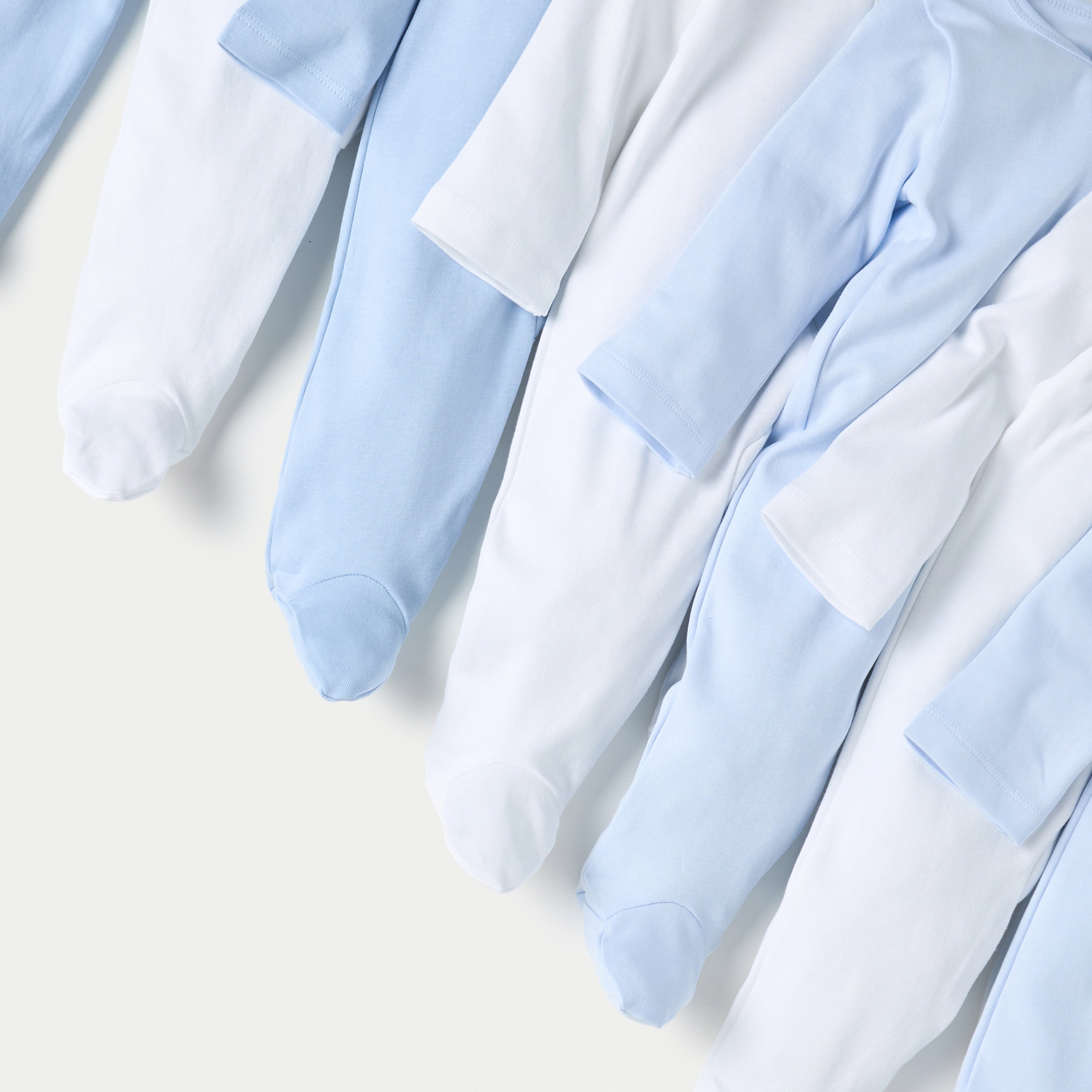 Juniors Solid Sleepsuit with Long Sleeves and Zip Closure - Set of 7