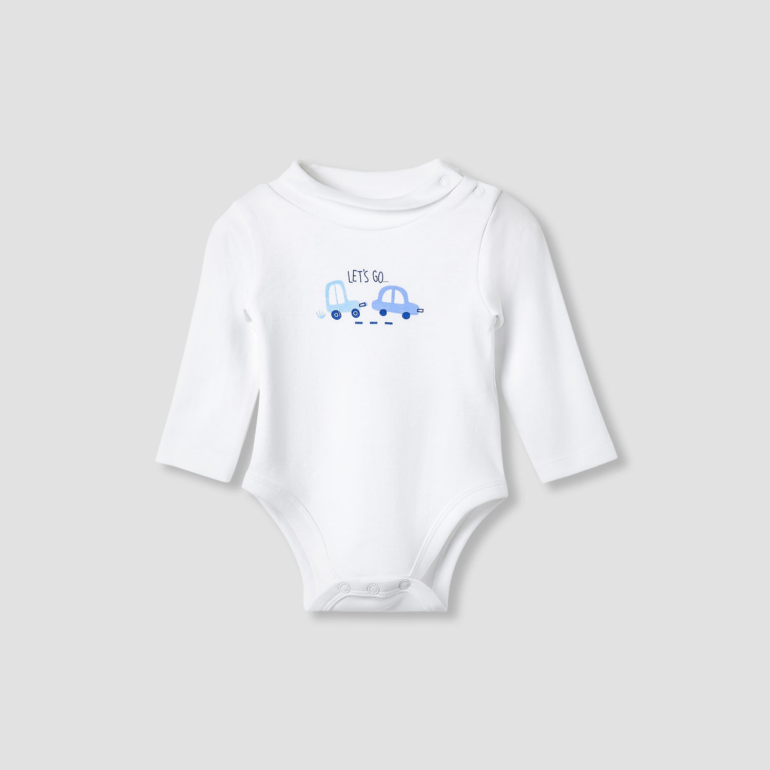 Juniors Crew Neck Bodysuit with Vehicle Print - Cotton - Long Sleeves
