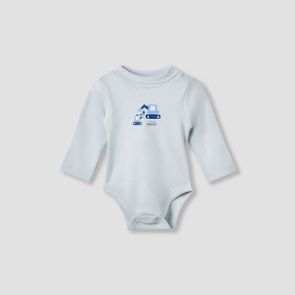 Juniors Crew Neck Bodysuit with Vehicle Print - Cotton - Long Sleeves