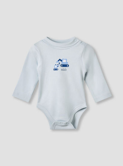 Juniors Crew Neck Bodysuit with Vehicle Print - Cotton - Long Sleeves-baby-boys-clothing-bodysuits-image-3
