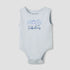 Juniors Round Neck Bodysuit with Snap Button Closure - Cotton - Sleeveless - Blue / 12-18 mths
