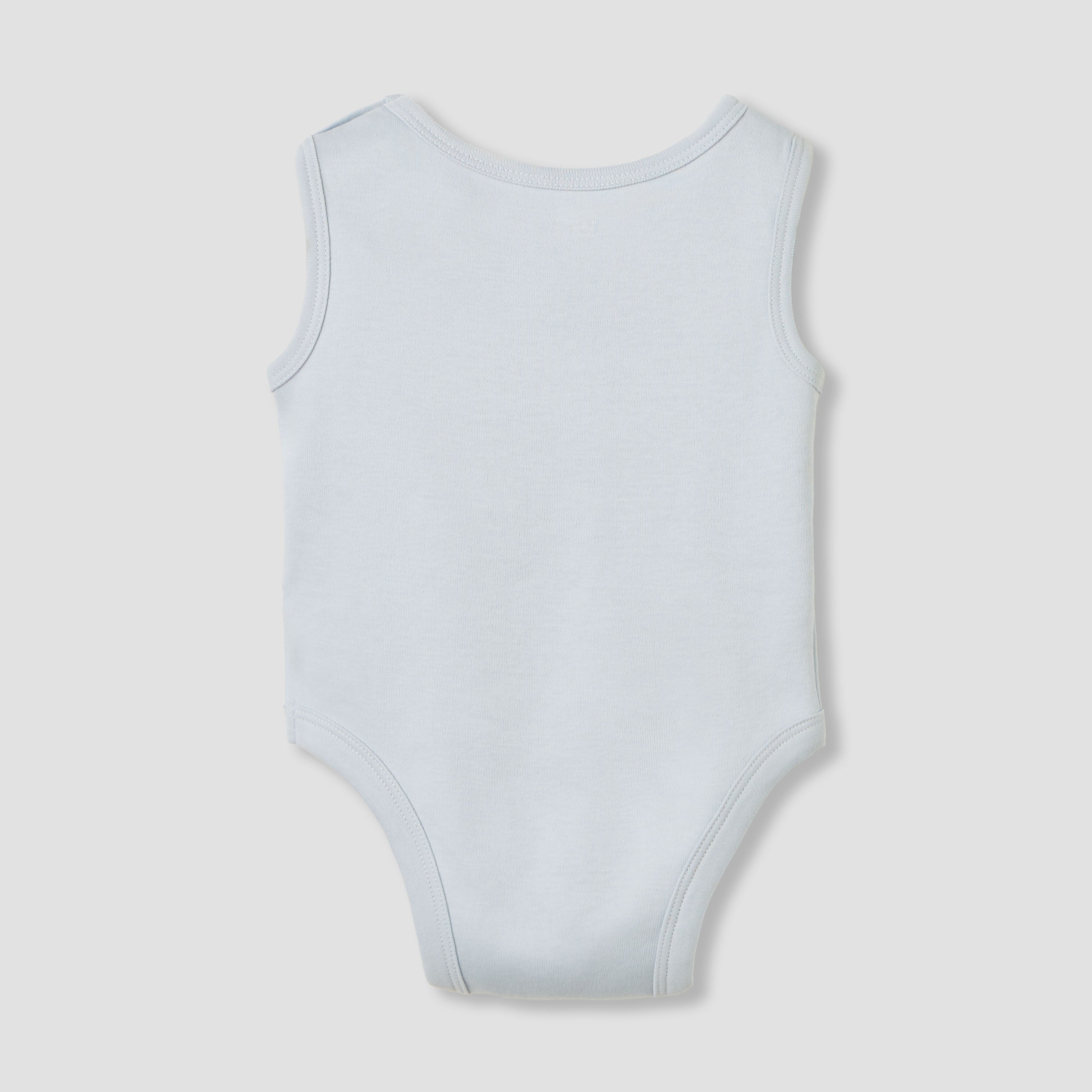Juniors Round Neck Bodysuit with Snap Button Closure - Cotton - Sleeveless