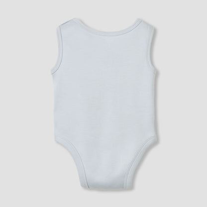 Juniors Round Neck Bodysuit with Snap Button Closure - Cotton - Sleeveless