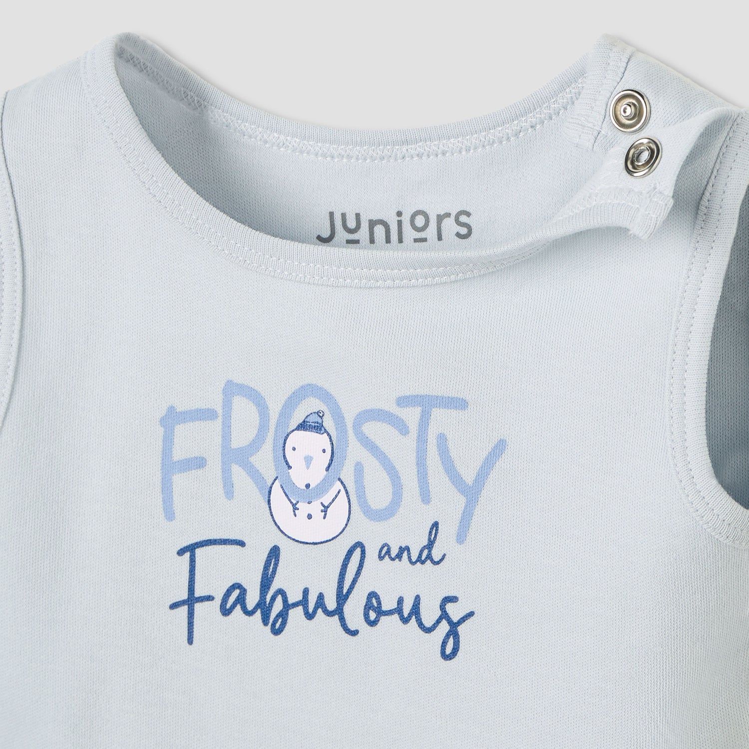 Juniors Round Neck Bodysuit with Snap Button Closure - Cotton - Sleeveless