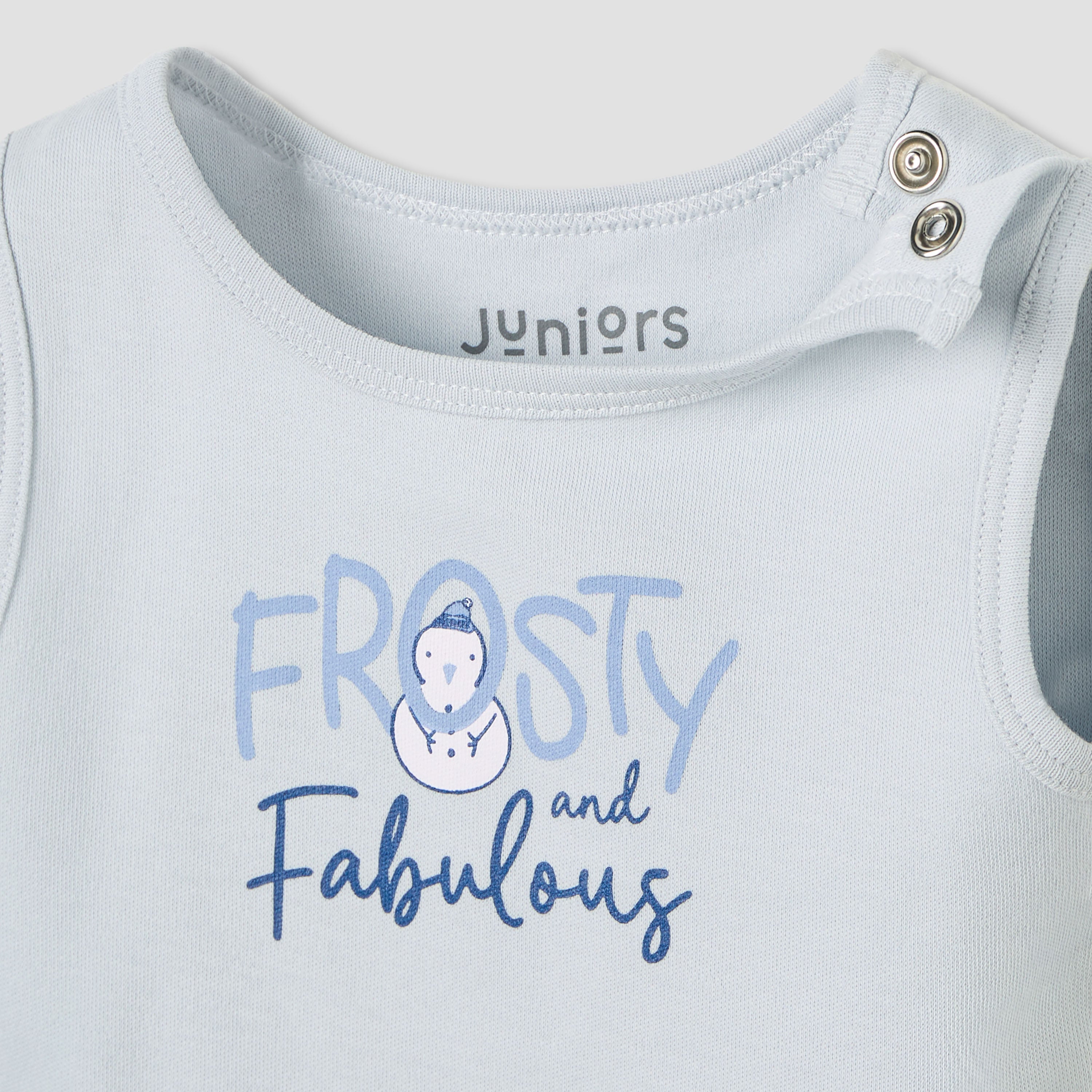 Juniors Round Neck Bodysuit with Snap Button Closure - Cotton - Sleeveless