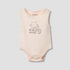 Juniors Round Neck Bodysuit with Snap Button Closure - Cotton - Sleeveless - Pink / 12-18 mths
