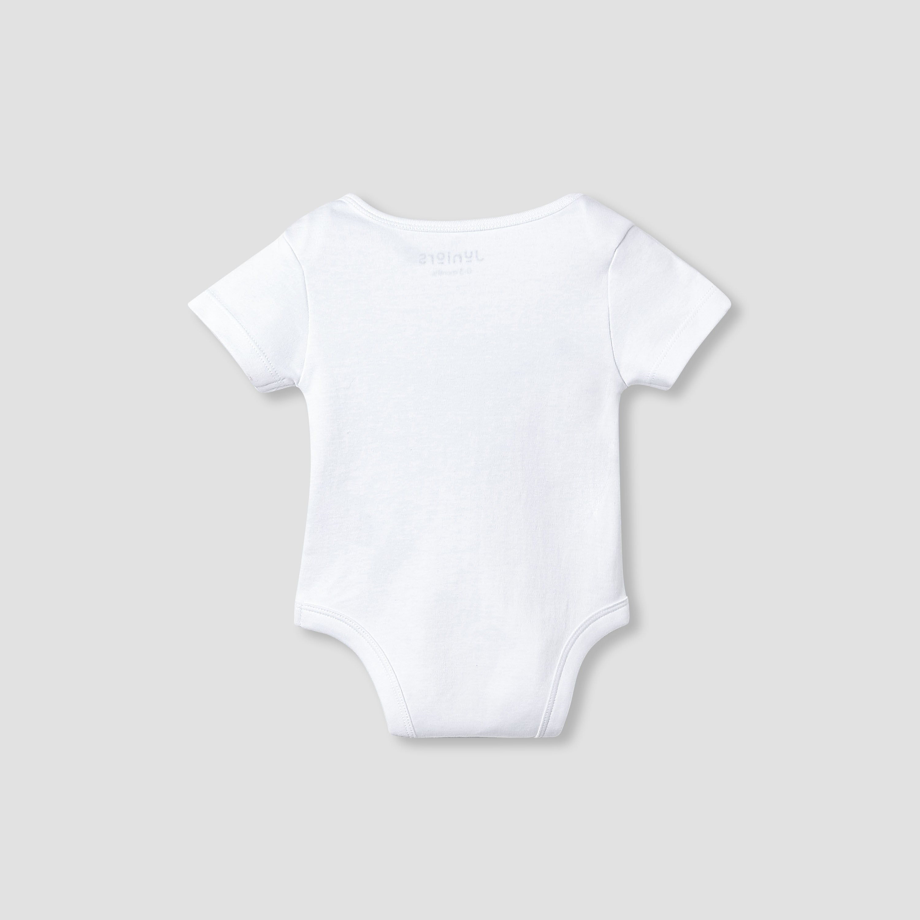 Juniors Round Neck Bodysuit with Snap Button Closure - Cotton - Short Sleeves