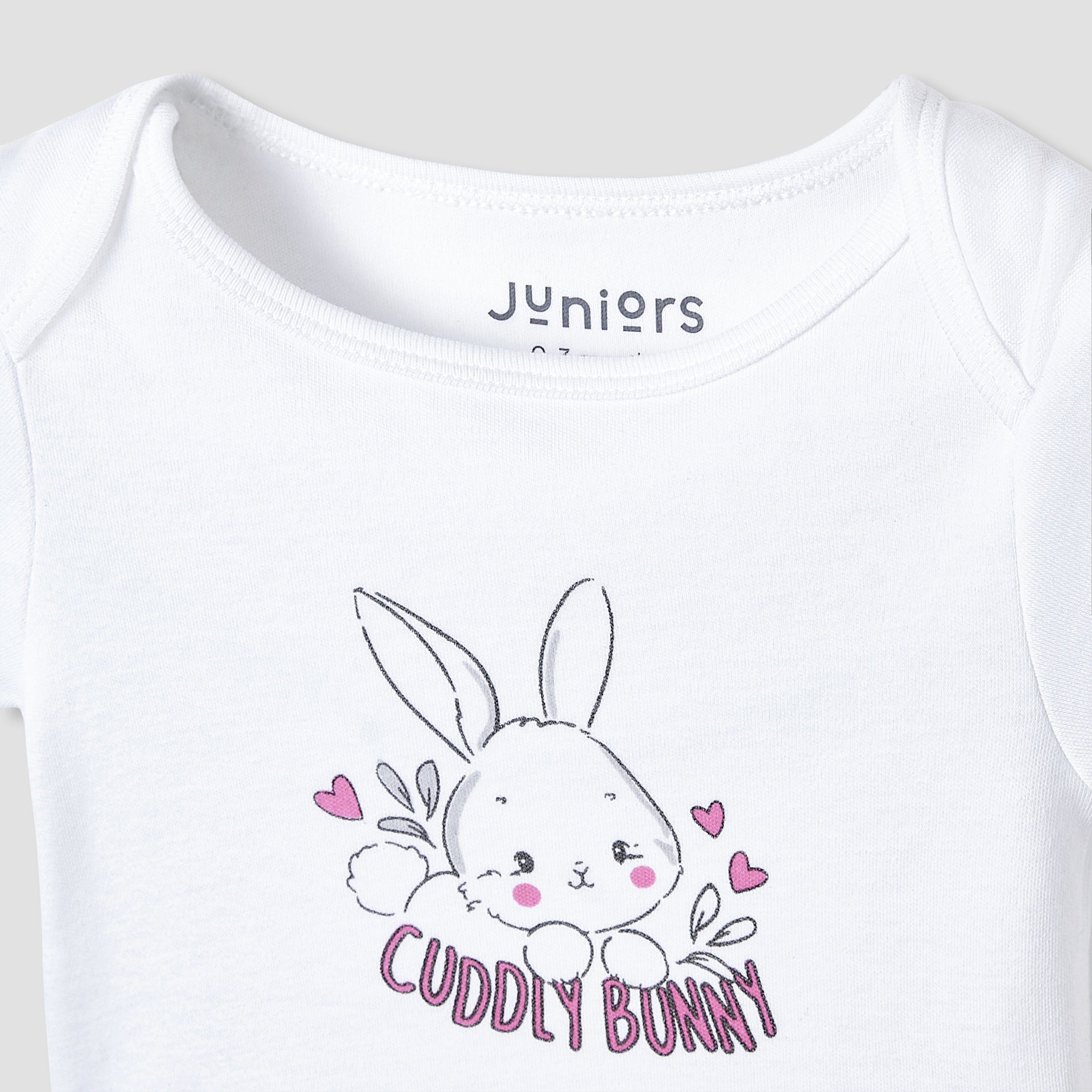 Juniors Round Neck Bodysuit with Snap Button Closure - Cotton - Short Sleeves