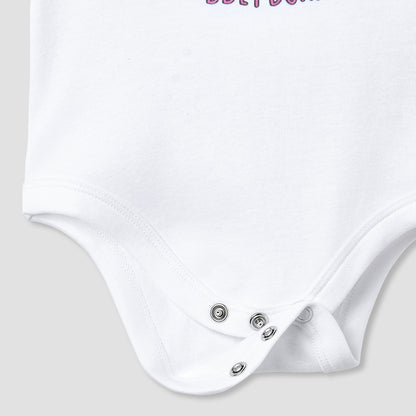 Juniors Round Neck Bodysuit with Snap Button Closure - Cotton - Short Sleeves