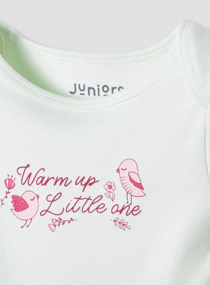 Juniors Round Neck Bodysuit with Snap Button Closure - Cotton - Short Sleeves-baby-girls-clothing-bodysuits-image-3