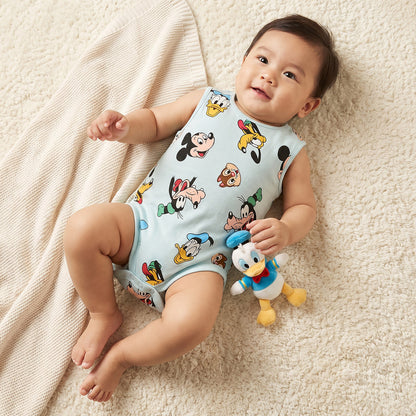 Pack of 3 Disney Crew Neck Sleeveless Bodysuit with Mickey Mouse and Friends Print
