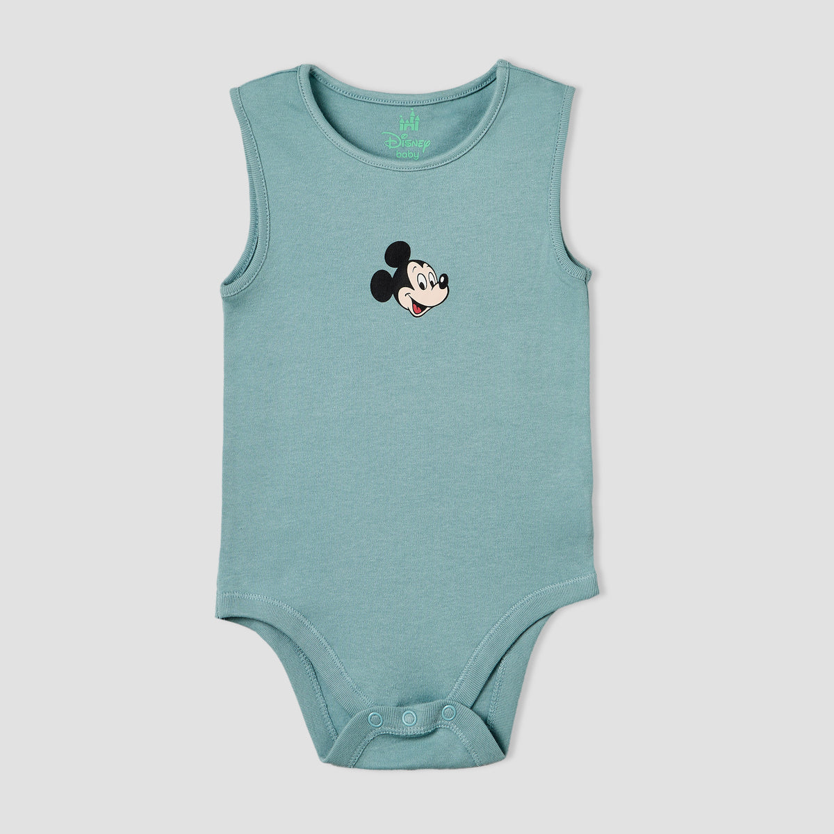 Pack of 3 Disney Crew Neck Sleeveless Bodysuit with Mickey Mouse and Friends Print