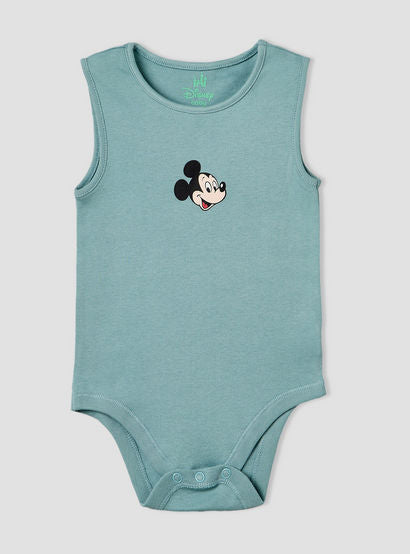 Pack of 3 Disney Crew Neck Sleeveless Bodysuit with Mickey Mouse and Friends Print-baby-boys-clothing-bodysuits-image-3