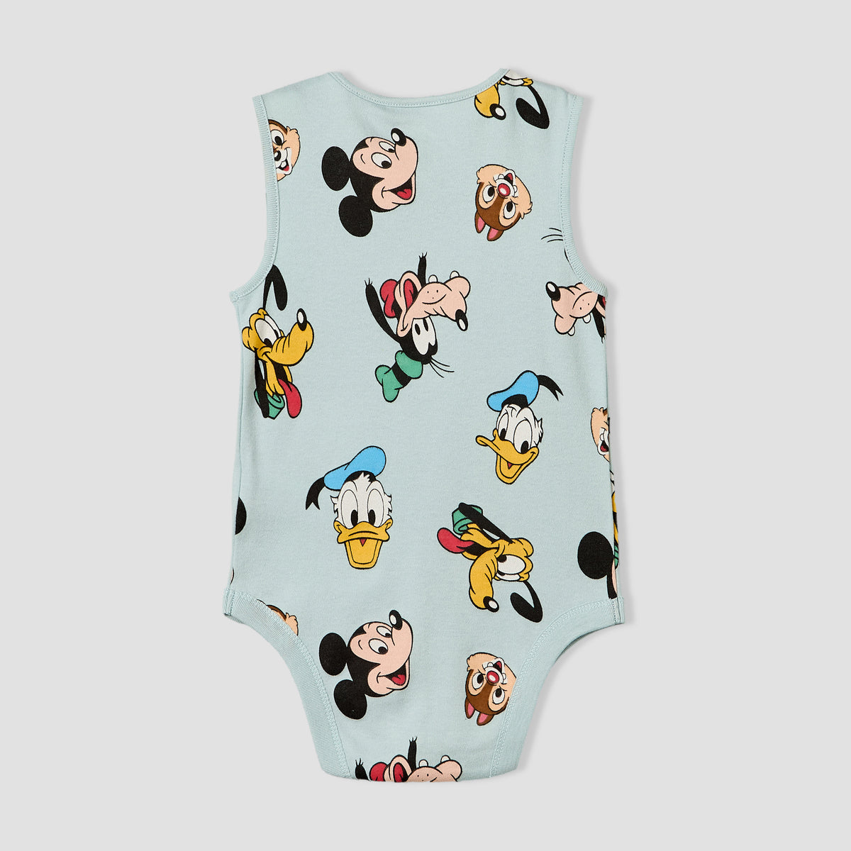 Pack of 3 Disney Crew Neck Sleeveless Bodysuit with Mickey Mouse and Friends Print