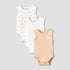 Pack of 3 Juniors Round Neck Sleeveless Bodysuit with Snap Button Closure - Orange / 0-3 mths