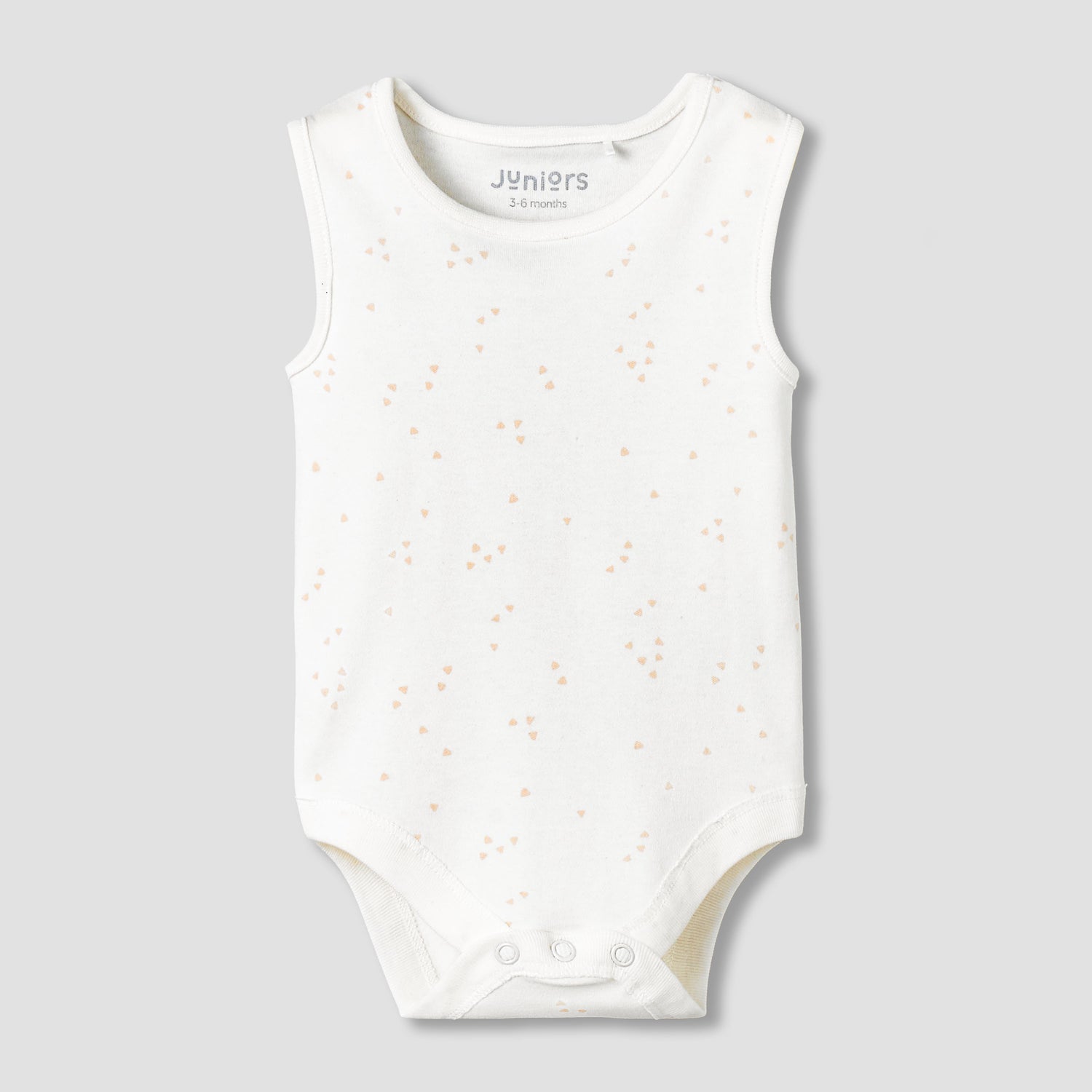 Pack of 3 Juniors Round Neck Sleeveless Bodysuit with Snap Button Closure