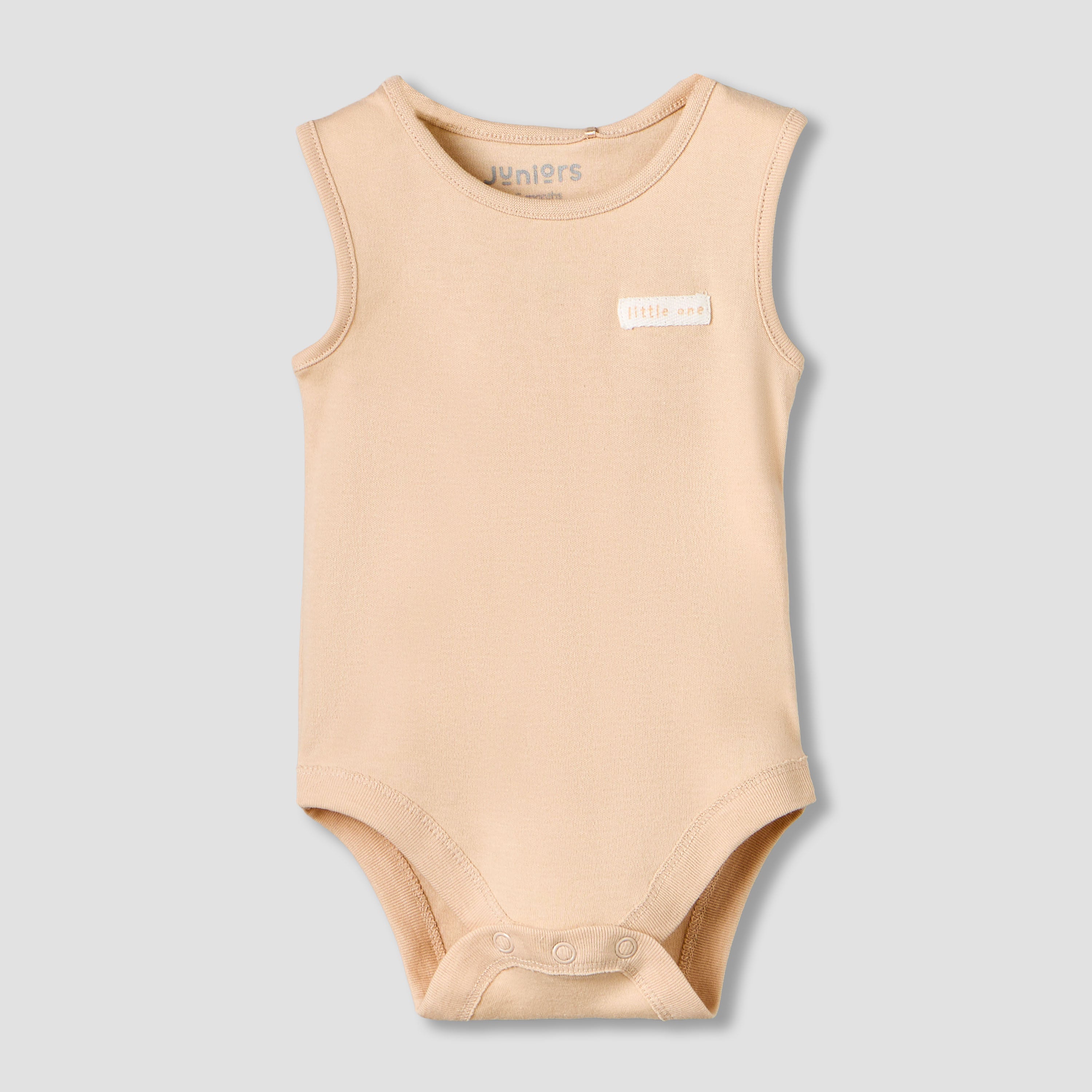 Pack of 3 Juniors Round Neck Sleeveless Bodysuit with Snap Button Closure