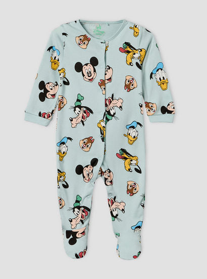 Pack of 2 Disney Cotton Crew Neck Long Sleeves Sleepsuit with Mickey Mouse and Friends Print-baby-boys-clothing-nightwear-sleepsuits-image-3