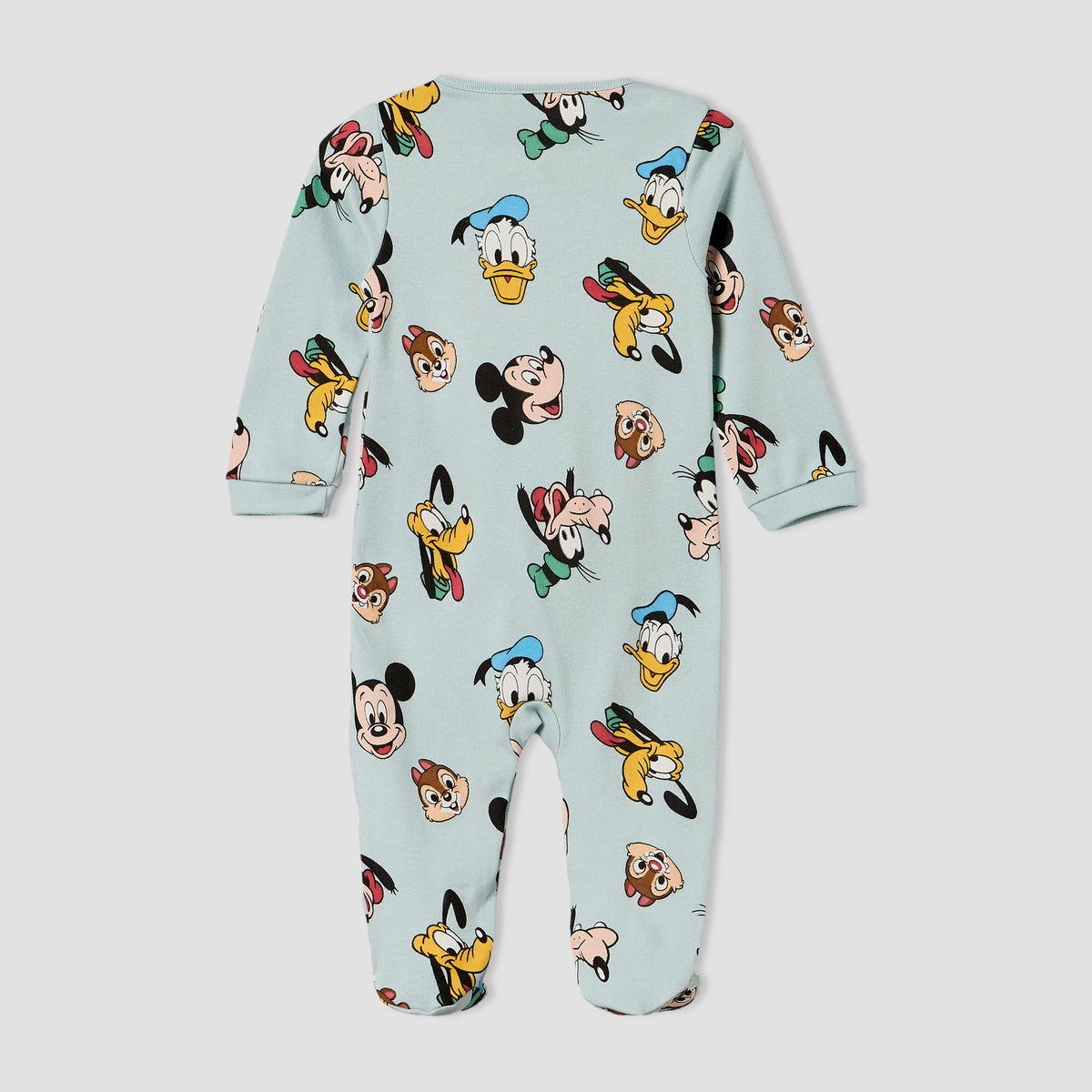 Pack of 2 Disney Cotton Crew Neck Long Sleeves Sleepsuit with Mickey Mouse and Friends Print