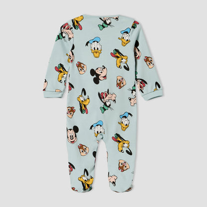 Pack of 2 Disney Cotton Crew Neck Long Sleeves Sleepsuit with Mickey Mouse and Friends Print
