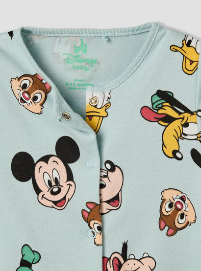 Pack of 2 Disney Cotton Crew Neck Long Sleeves Sleepsuit with Mickey Mouse and Friends Print-baby-boys-clothing-nightwear-sleepsuits-image-5