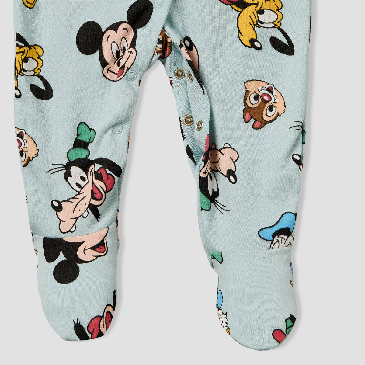 Pack of 2 Disney Cotton Crew Neck Long Sleeves Sleepsuit with Mickey Mouse and Friends Print