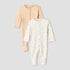 Pack of 2 Juniors Cotton Long Sleeves Sleepsuit with Closed Feet Design - Orange / 3-6 mths