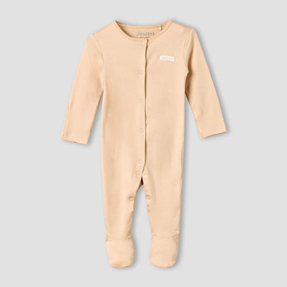 Pack of 2 Juniors Cotton Long Sleeves Sleepsuit with Closed Feet Design