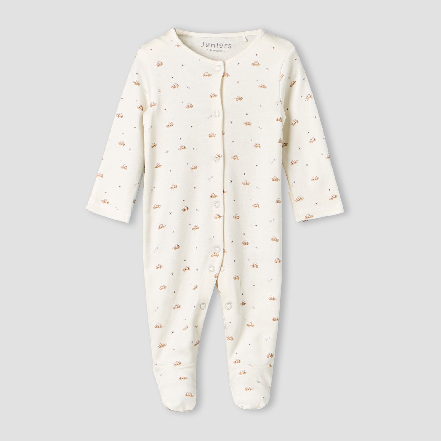 Pack of 2 Juniors Cotton Long Sleeves Sleepsuit with Closed Feet Design