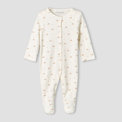 Pack of 2 Juniors Cotton Long Sleeves Sleepsuit with Closed Feet Design