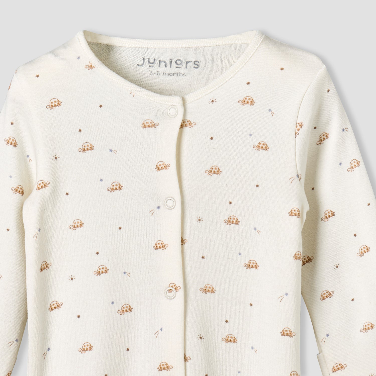 Pack of 2 Juniors Cotton Long Sleeves Sleepsuit with Closed Feet Design