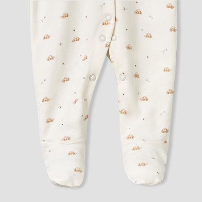Pack of 2 Juniors Cotton Long Sleeves Sleepsuit with Closed Feet Design