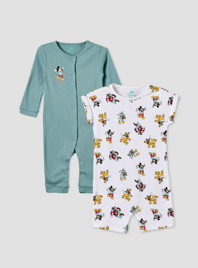 Set of 2 Disney Cotton Crew Neck Sleepsuit with Romper-baby-boys-clothing-nightwear-sleepsuits-image-1