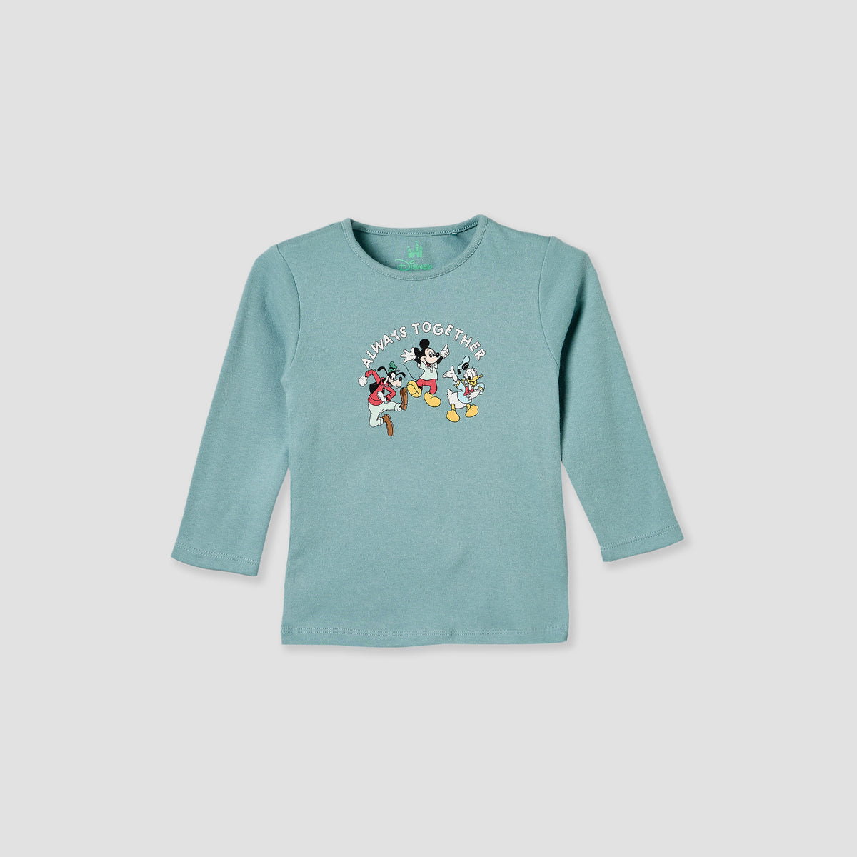 Pack of 2 Disney Cotton Crew Neck Long Sleeves Pyjama Set with Mickey Mouse and Friends Print