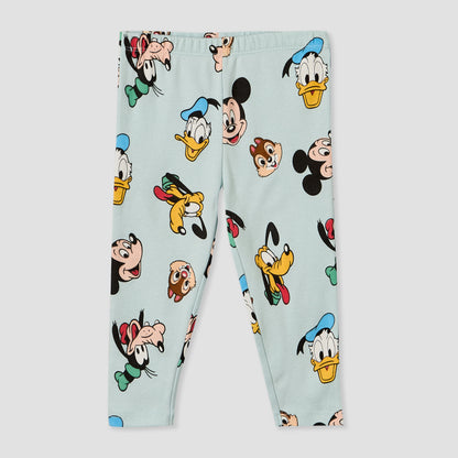 Pack of 2 Disney Cotton Crew Neck Long Sleeves Pyjama Set with Mickey Mouse and Friends Print