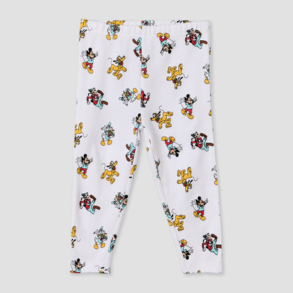 Pack of 2 Disney Cotton Crew Neck Long Sleeves Pyjama Set with Mickey Mouse and Friends Print
