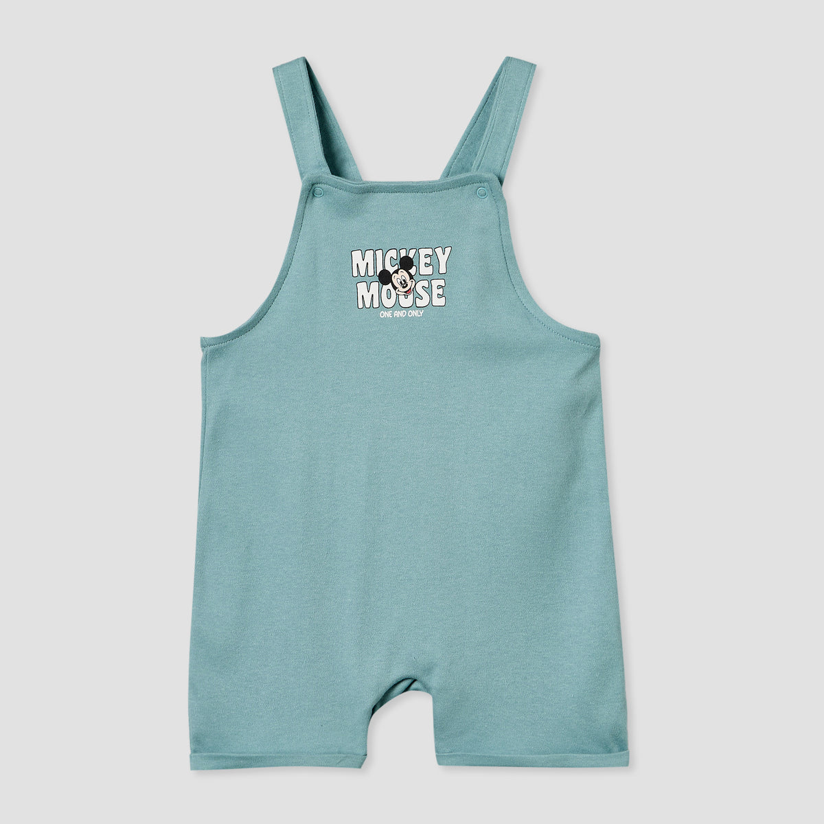 Disney Crew Neck Short Sleeves T-shirt and Dungaree Set with Mickey Mouse and Friends Print
